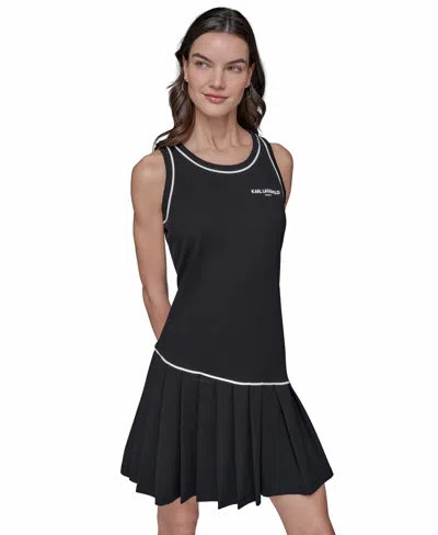 Karl Lagerfeld Women's Sleeveless Pleated Minidress