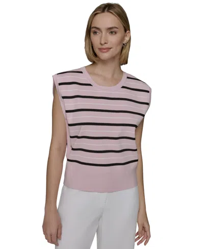 KARL LAGERFELD WOMEN'S SLEEVELESS STRIPE SWEATER