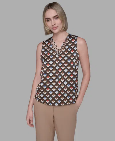 Karl Lagerfeld Women's Sleeveless Top In Brown