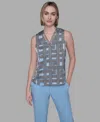 Karl Lagerfeld Women's Sleeveless Top In Gray