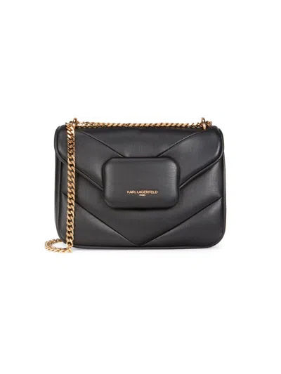 Karl Lagerfeld Women's Small Fleur Quilted Crossbody Bag In Black