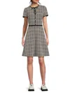 Karl Lagerfeld Women's Small Grid Knit A-line Minidress In Black
