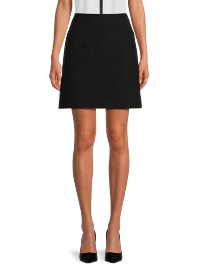 Karl Lagerfeld Women's Solid A Line Mini Skirt In Black