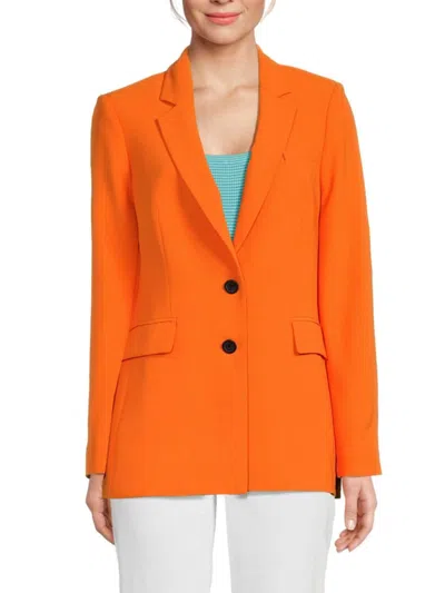 Karl Lagerfeld Women's Solid Mid Blazer In Tangerine
