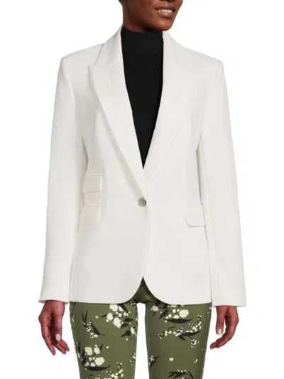 Karl Lagerfeld Women's Solid Single Brasted Blazer In Soft White