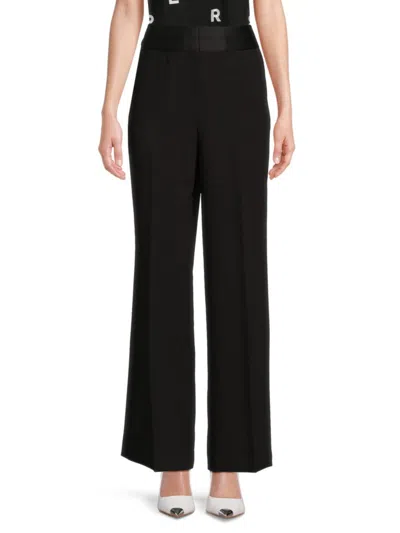 Karl Lagerfeld Women's Solid Straight-leg Dress Pants In Black