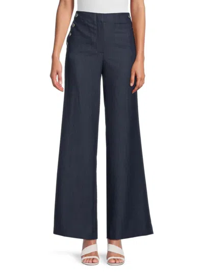 Karl Lagerfeld Women's Solid Wide-leg Pants