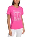 Karl Lagerfeld Womens Embellished Knit Pullover Top In Fuchsia