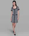 Karl Lagerfeld Women's Houndstooth Scuba Crêpe Shift Minidress In Black
