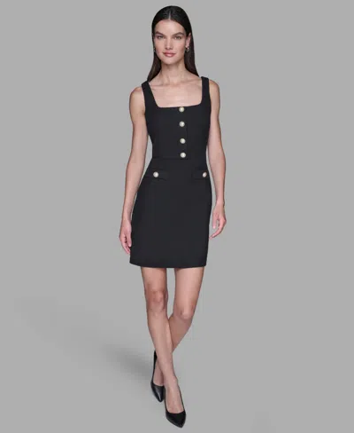 Karl Lagerfeld Women's Square Neck Sheath Dress In Black