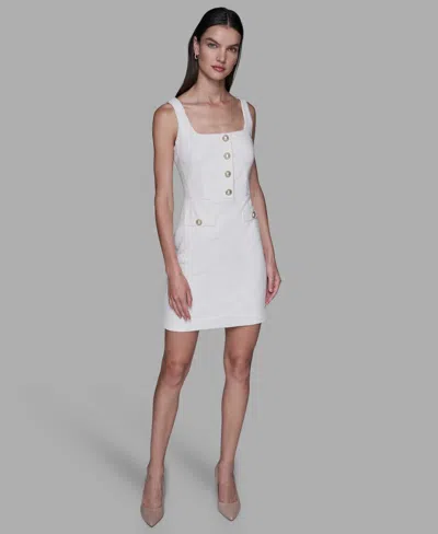 Karl Lagerfeld Women's Square Neck Sheath Dress In Gray