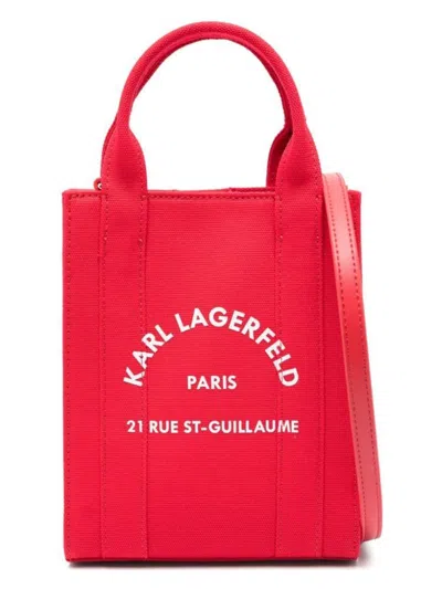 Karl Lagerfeld Women's Square Small Tote In 034 Racing Red