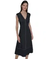 Karl Lagerfeld Women's Stitch-trimmed Midi Dress In Animal Print