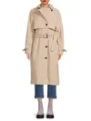 Karl Lagerfeld Women's Storm Flap Longline Trench Coat In Beige