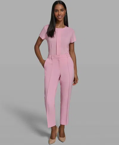 Karl Lagerfeld Women's Straight Ankle Pants In Pink