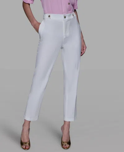 Karl Lagerfeld Women's Straight Ankle Pants In White