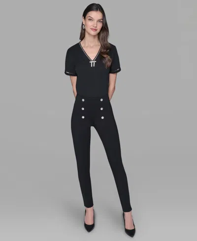 Karl Lagerfeld Women's Straight Fit Pants In Black
