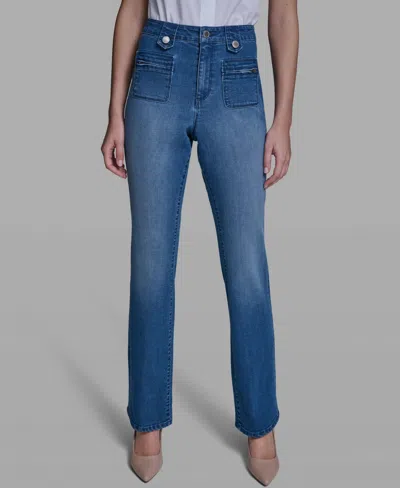 Karl Lagerfeld Women's Straight Leg Jeans In Blue