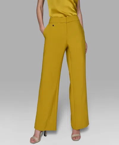 Karl Lagerfeld Women's Straight-leg Pants In Yellow