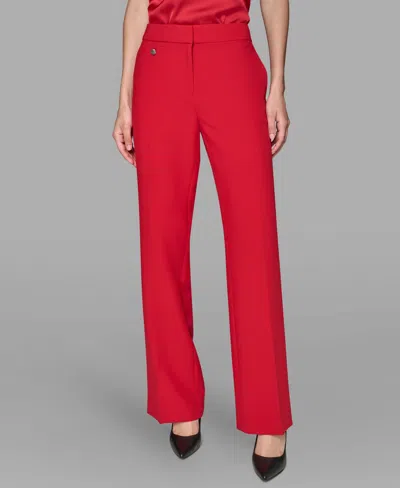 Karl Lagerfeld Women's Straight Leg Pants In Red