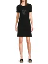 Karl Lagerfeld Women's Stretch Cotton Logo T-shirt Minidress In Black