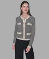 Karl Lagerfeld Short Pocket Cardigan In Multi