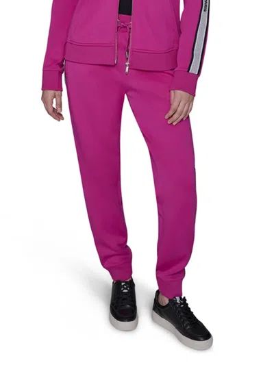 Karl Lagerfeld Women's Striped Drawstring Sweatpants In Pink