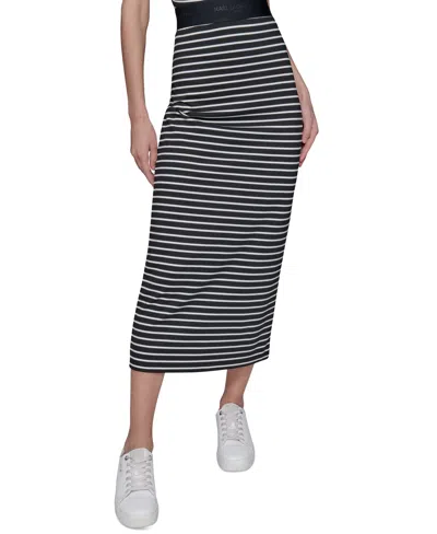 Karl Lagerfeld Women's Striped Midi Skirt