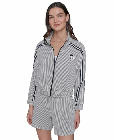 Karl Lagerfeld Women's Striped Track-jacket