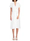 Karl Lagerfeld Women's Surplice Button-front Linen Dress In Yellow