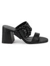 KARL LAGERFELD WOMEN'S SYLVIE BUCKLE LEATHER SANDALS