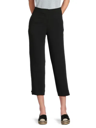 Karl Lagerfeld Women's Tab-bottom Cropped Pants In Black