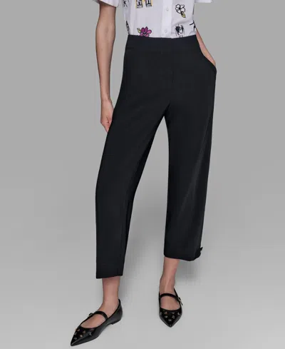 Karl Lagerfeld Women's Tabbed Cropped Pants