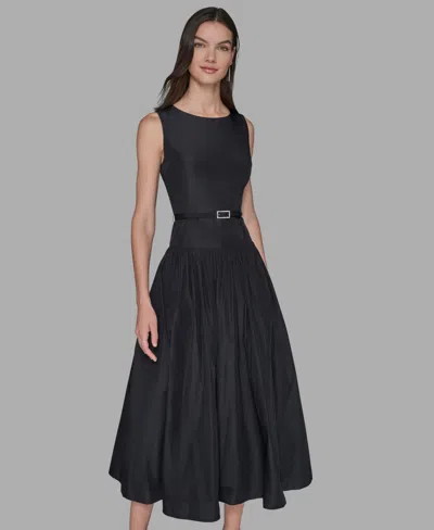 Karl Lagerfeld Women's Taffeta Drop-waist Ball Gown In Black