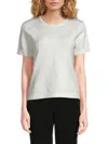 KARL LAGERFELD WOMEN'S TEXTURED CREWNECK TOP