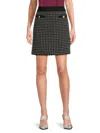 Karl Lagerfeld Women's Textured Grid Miniskirt In Animal Print