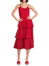 Karl Lagerfeld Women's Tiered Crinkle Maxi Dress