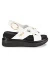 Karl Lagerfeld Tilda Platform Wedge Sandal In Bright White