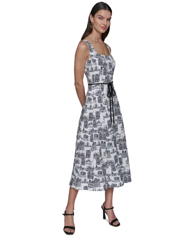 KARL LAGERFELD WOMEN'S TOILE SQUARE-NECK DRESS