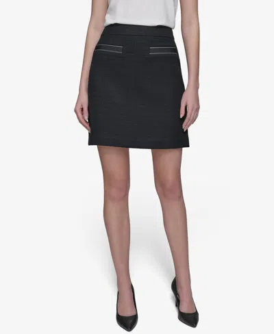 Karl Lagerfeld Women's Tweed A-line Mini Skirt In Black