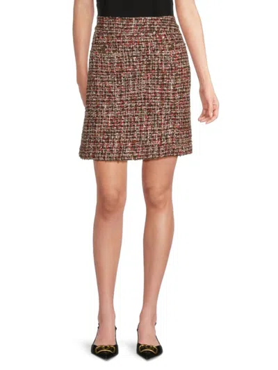 Karl Lagerfeld Women's Tweed Button-detail Miniskirt In Multi