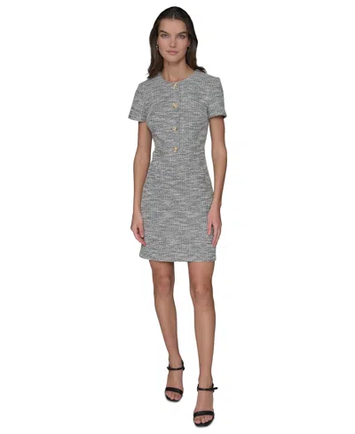 Karl Lagerfeld Women's Tweed Crewneck Short-sleeve Sheath Dress