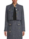Karl Lagerfeld Women's Tweed Cropped Jacket In Multi