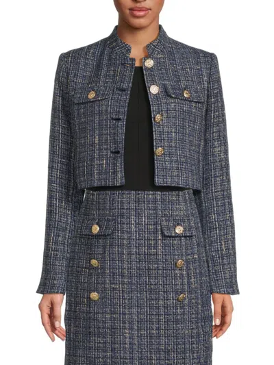 Karl Lagerfeld Women's Tweed Cropped Jacket In Multi