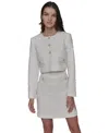 Karl Lagerfeld Tweed Jacket In Soft White