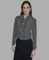 Karl Lagerfeld Women's Tweed Long Sleeve Jacket In Multi
