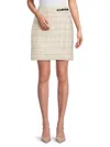 Karl Lagerfeld Women's Tweed Mini Skirt In Soft White Multi