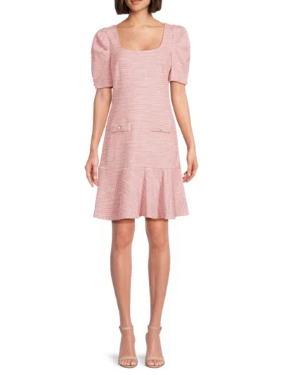 Karl Lagerfeld Women's Tweed Minidress In Teaberry