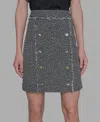 Karl Lagerfeld Women's Tweed Pencil Skirt In Black