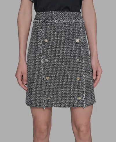 Karl Lagerfeld Women's Tweed Pencil Skirt In Multi